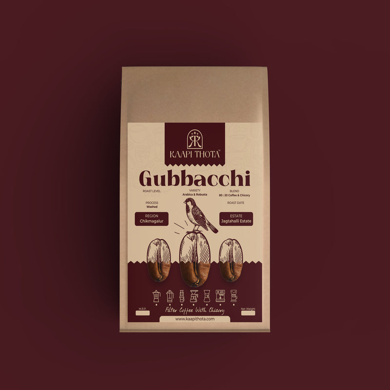 Gubbacchi - Filter Coffee with Chicory - 80:20 Blend - Chikmagalur Coffee