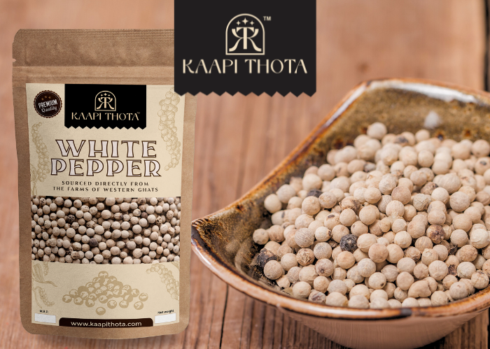 KAAPI THOTA Whole White Peppercorns - Mild Heat and Distinctive Flavor