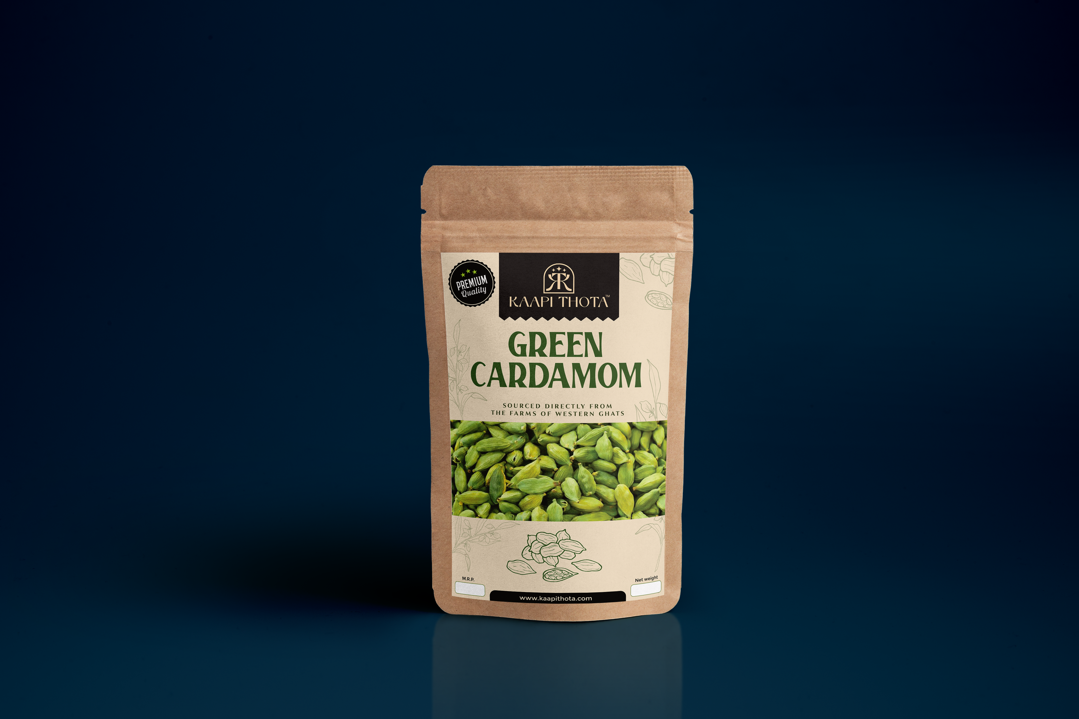 Green Cardamom Whole - 8mm - Premium